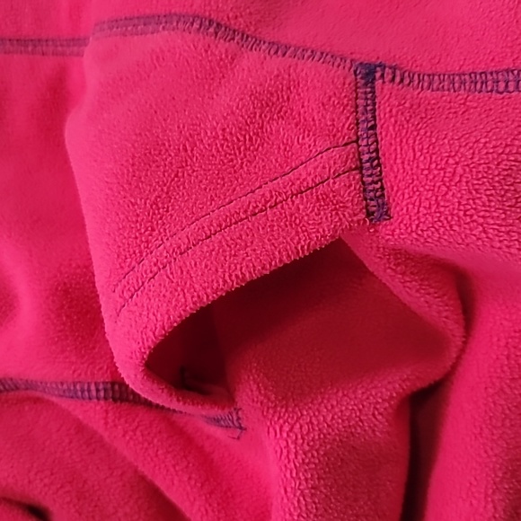 Pink w/ Purple Stitching Pullover Fleece - Picture 3 of 4